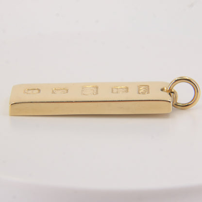 Vintage 9ct Hallmarked Gold Ingot Pendant Heavy Solid Gold London 1977 Gift