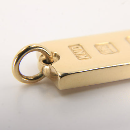 Vintage 9ct Hallmarked Gold Ingot Pendant Heavy Solid Gold London 1977 Gift