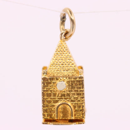 Vintage 9ct Hallmarked Gold Opening Church Pendant Wedding Vows Charm Gift