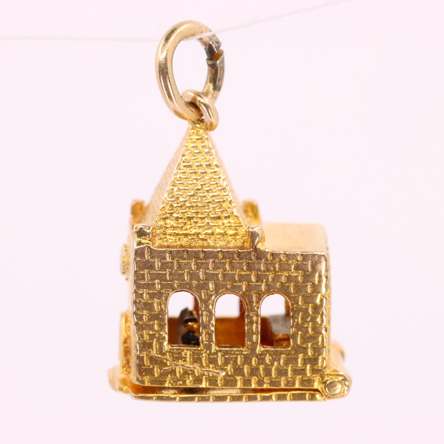 Vintage 9ct Hallmarked Gold Opening Church Pendant Wedding Vows Charm Gift
