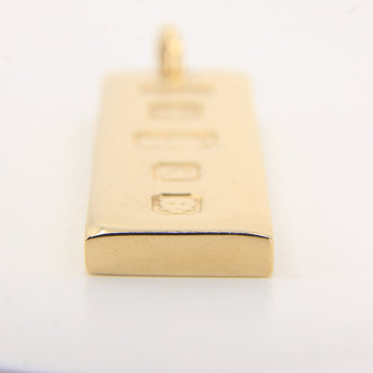 Vintage 9ct Hallmarked Gold Ingot Pendant Heavy Solid Gold London 1977 Gift