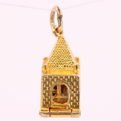 Vintage 9ct Hallmarked Gold Opening Church Pendant Wedding Vows Charm Gift