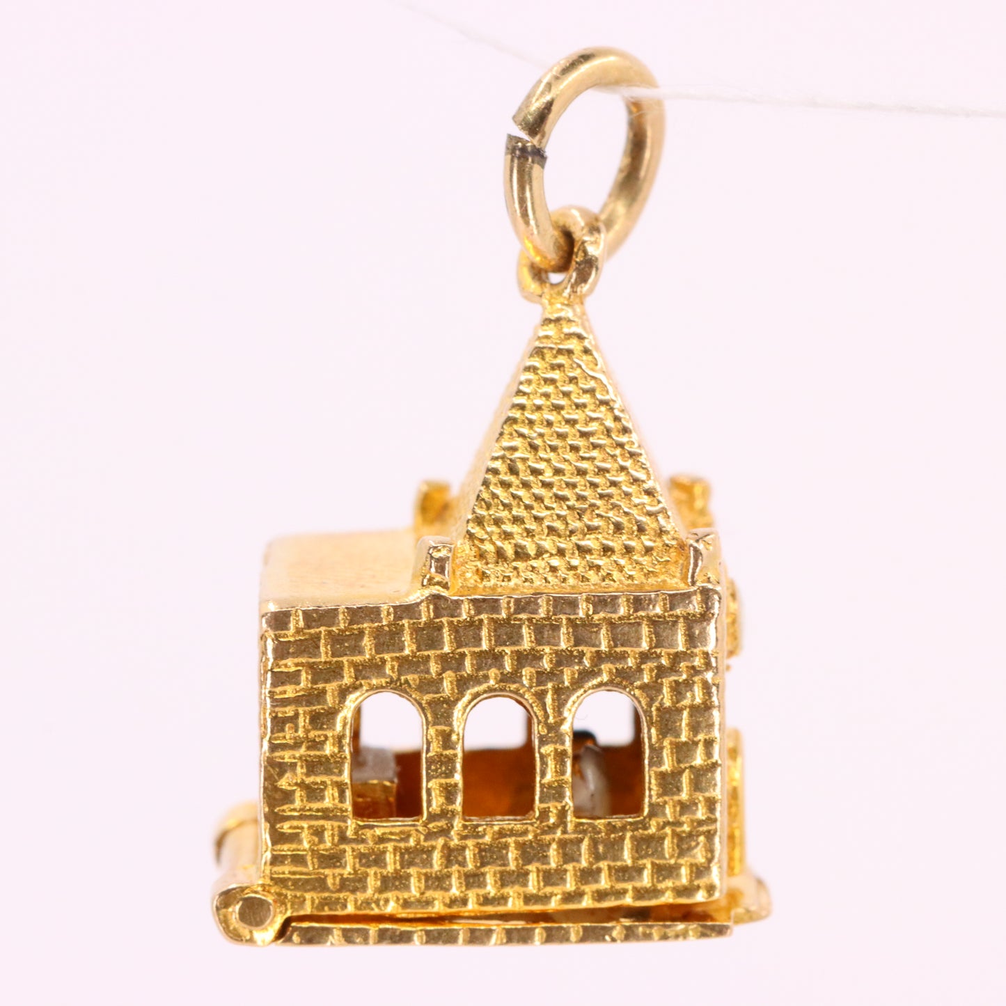Vintage 9ct Hallmarked Gold Opening Church Pendant Wedding Vows Charm Gift