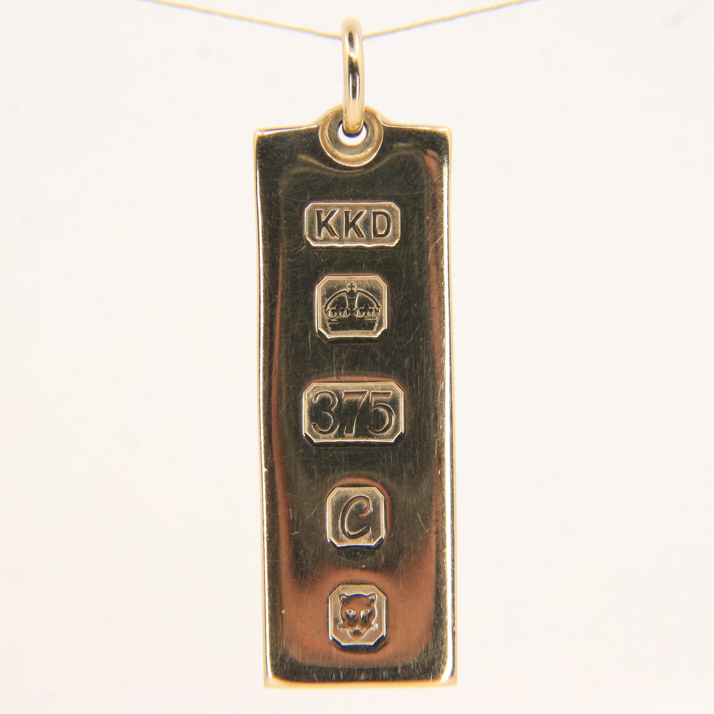 Vintage 9ct Hallmarked Gold Ingot Pendant Heavy Solid Gold London 1977 Gift