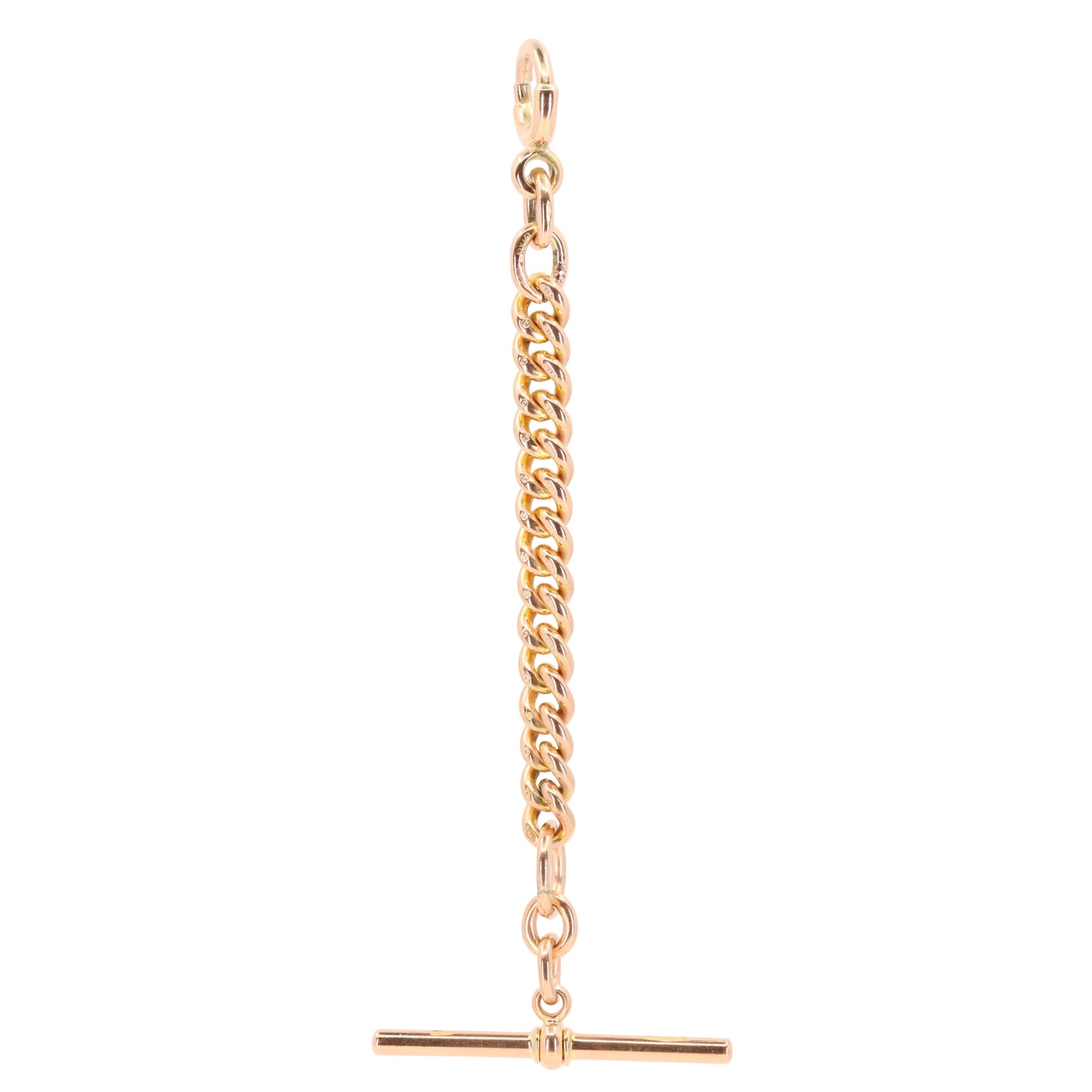 Vintage 9ct Hallmarked Yellow Gold Albert T Bar Chain 4.5 Inch Extender Pendant