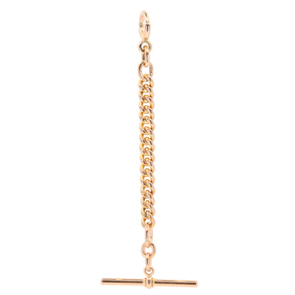 Vintage 9ct Hallmarked Yellow Gold Albert T Bar Chain 4.5 Inch Extender Pendant