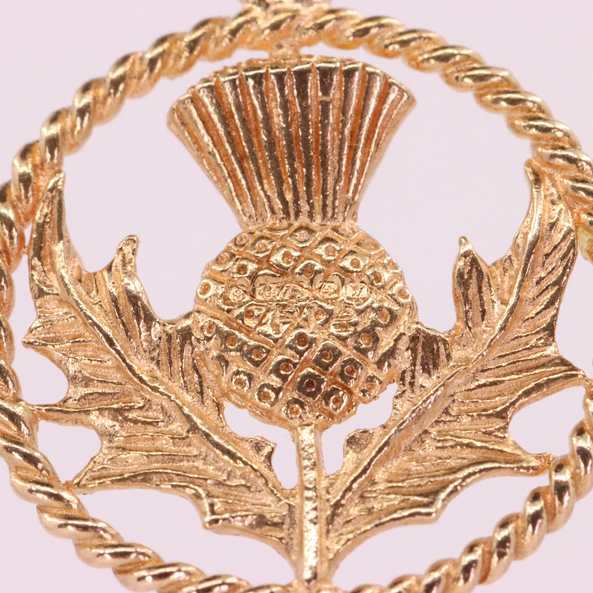 Vintage 9ct Hallmarked Yellow Gold Scottish Thistle Charm Pendant Scotland Gift