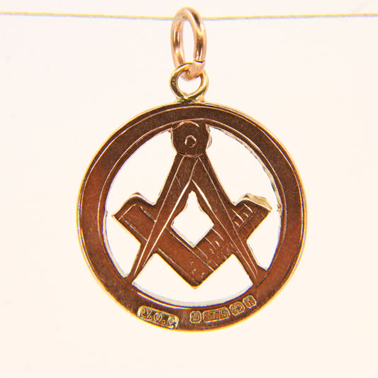 Antique 9ct Masonic Pendant Hallmarked 1908 Birmingham Yellow Gold Mason Fob Freemason Loyalty Charm