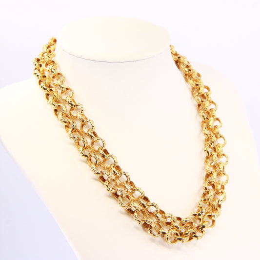 Large Vintage 9ct Belcher Chain Necklace 9 Carat Hallmarked 1975 Yellow Gold