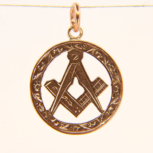 Antique 9ct Masonic Pendant Hallmarked 1908 Birmingham Yellow Gold Mason Fob Freemason Loyalty Charm