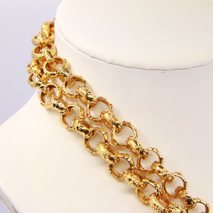 Large Vintage 9ct Belcher Chain Necklace 9 Carat Hallmarked 1975 Yellow Gold