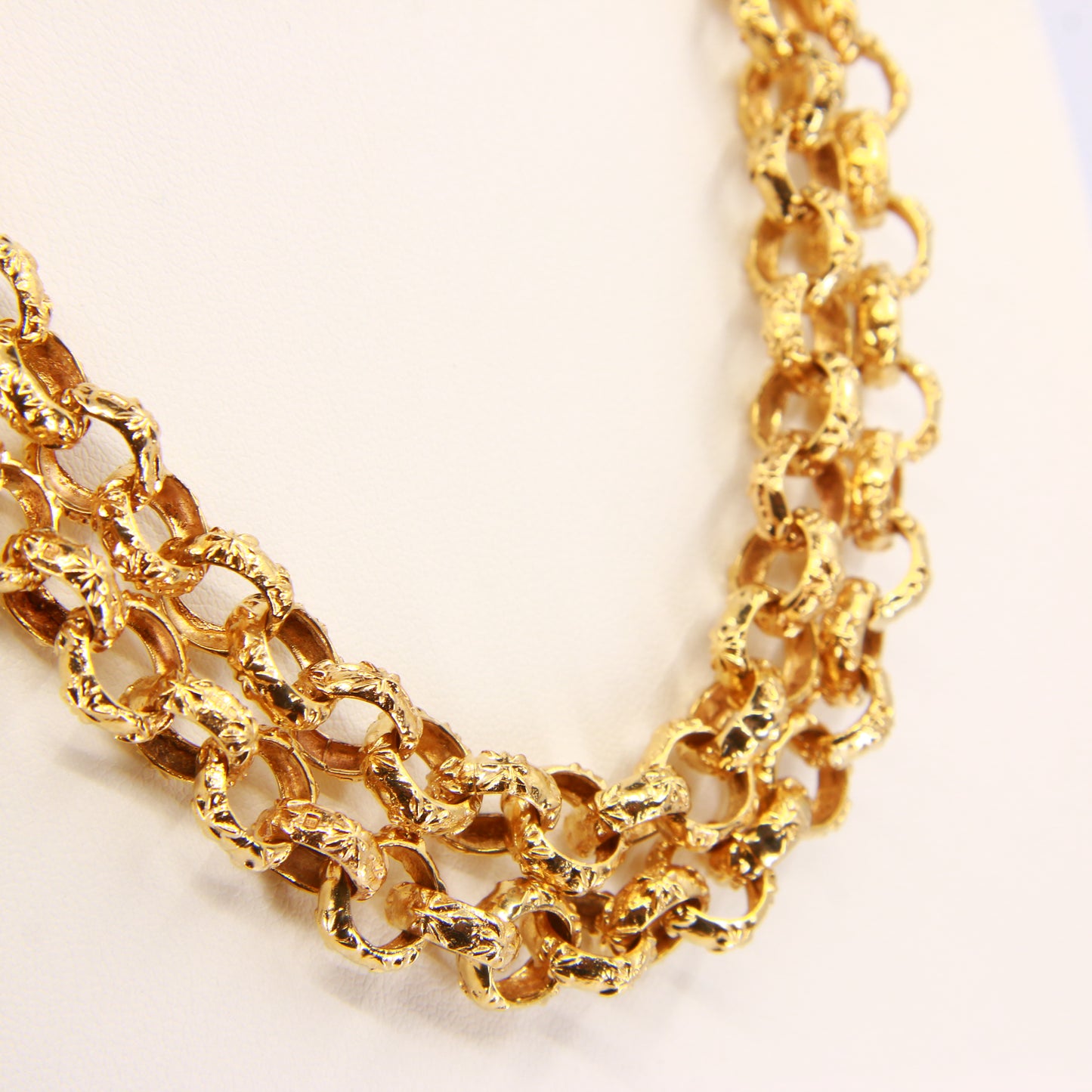 Large Vintage 9ct Belcher Chain Necklace 9 Carat Hallmarked 1975 Yellow Gold
