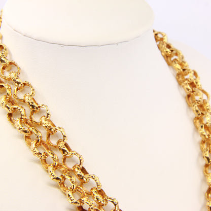 Large Vintage 9ct Belcher Chain Necklace 9 Carat Hallmarked 1975 Yellow Gold