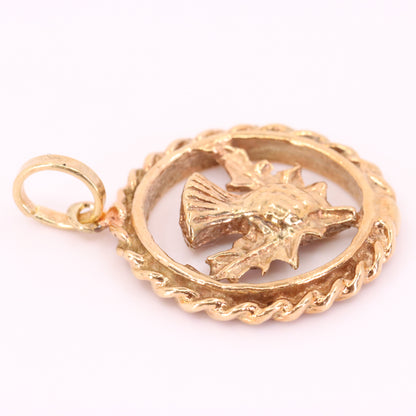 Vintage 9ct Hallmarked Yellow Gold Scottish Thistle Charm Pendant Scotland Gift