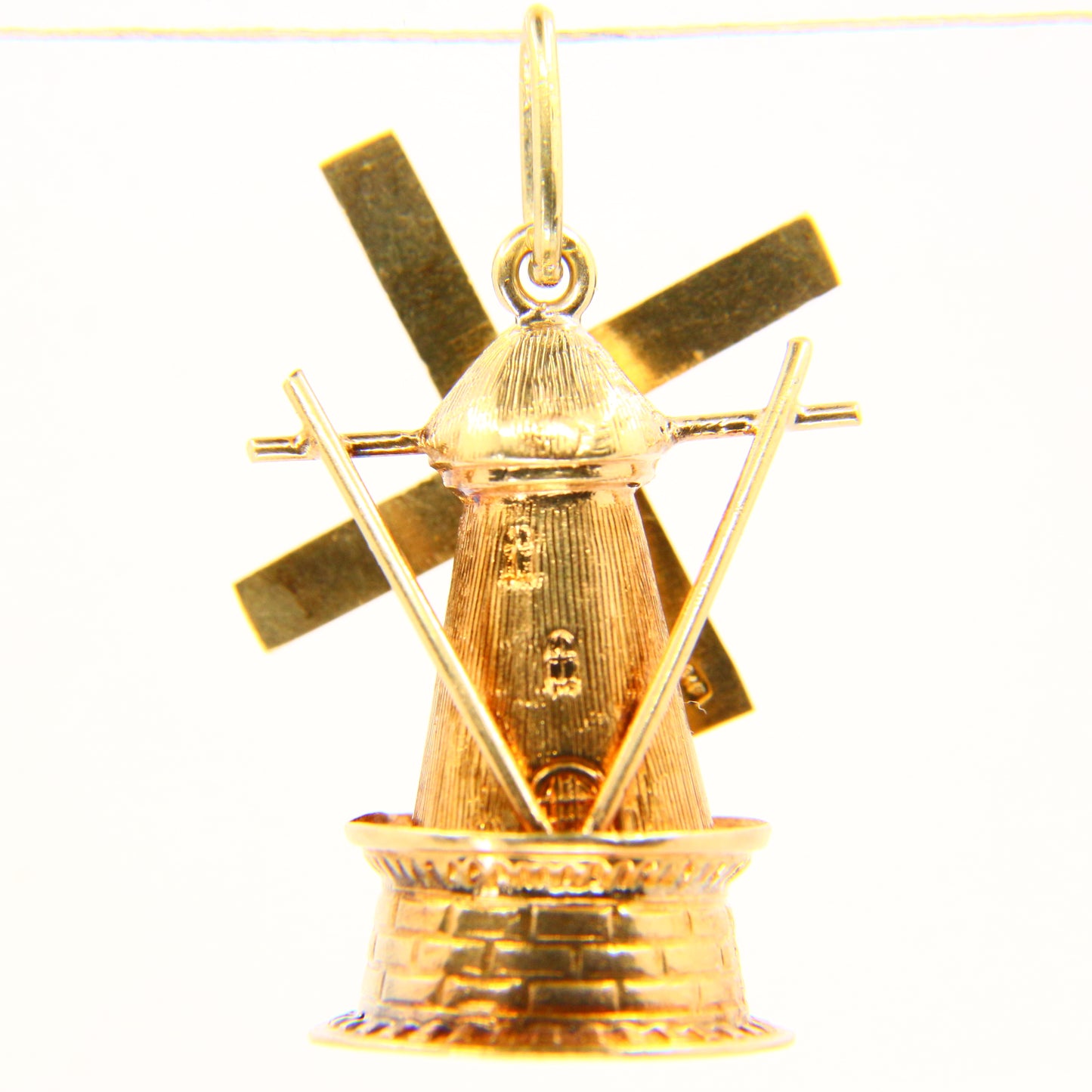 Vintage 14K Spinner Windmill Pendant Yellow Gold Charm