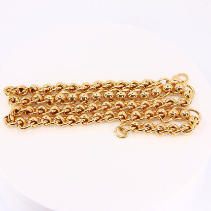 Vintage Heavy Gold Necklace Yellow Gold Chain Link Hallmarked Necklace