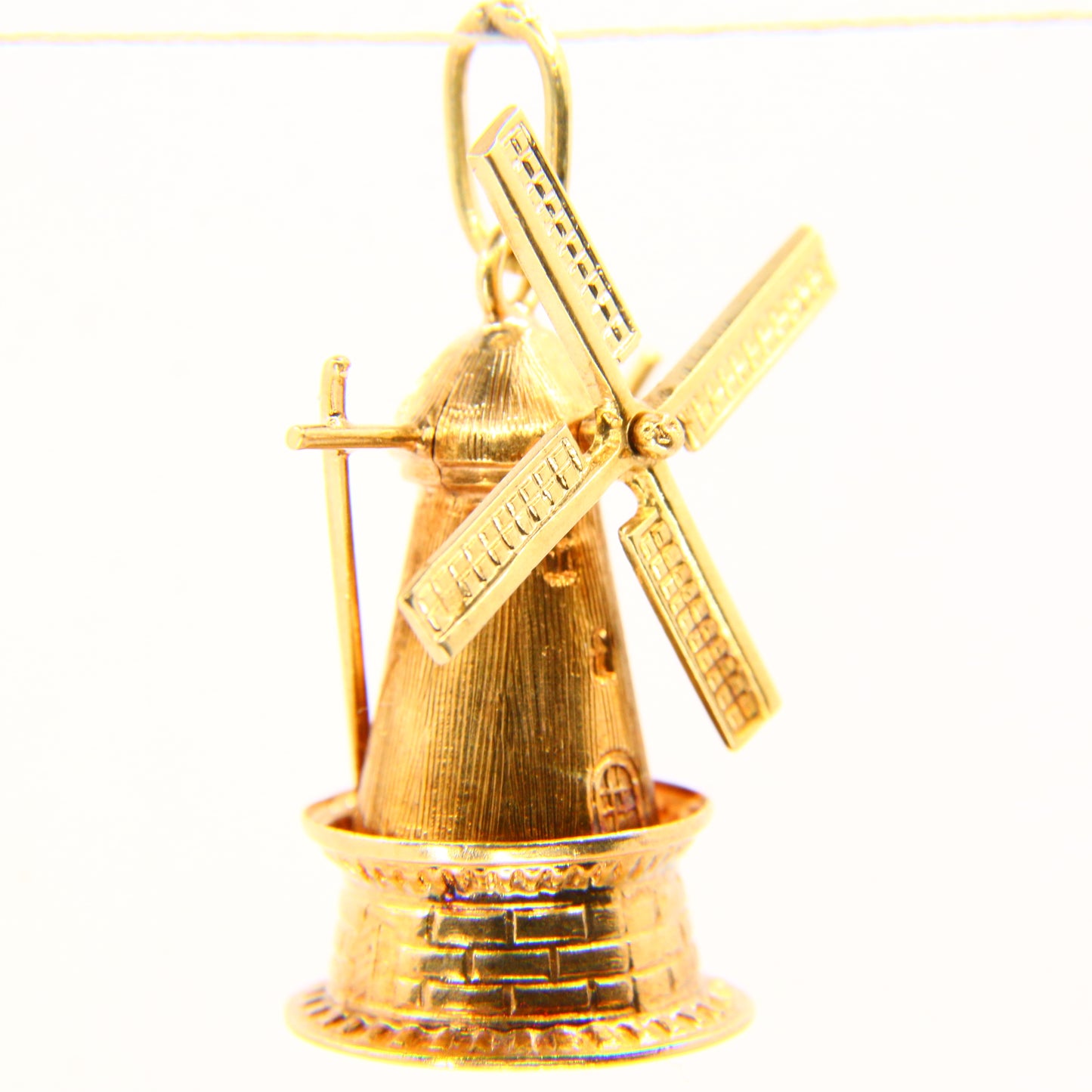 Vintage 14K Spinner Windmill Pendant Yellow Gold Charm