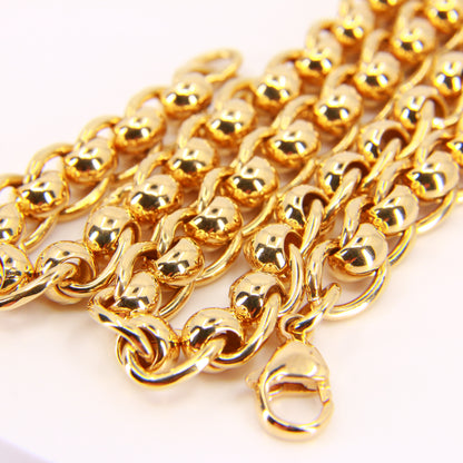 Vintage Heavy Gold Necklace Yellow Gold Chain Link Hallmarked Necklace