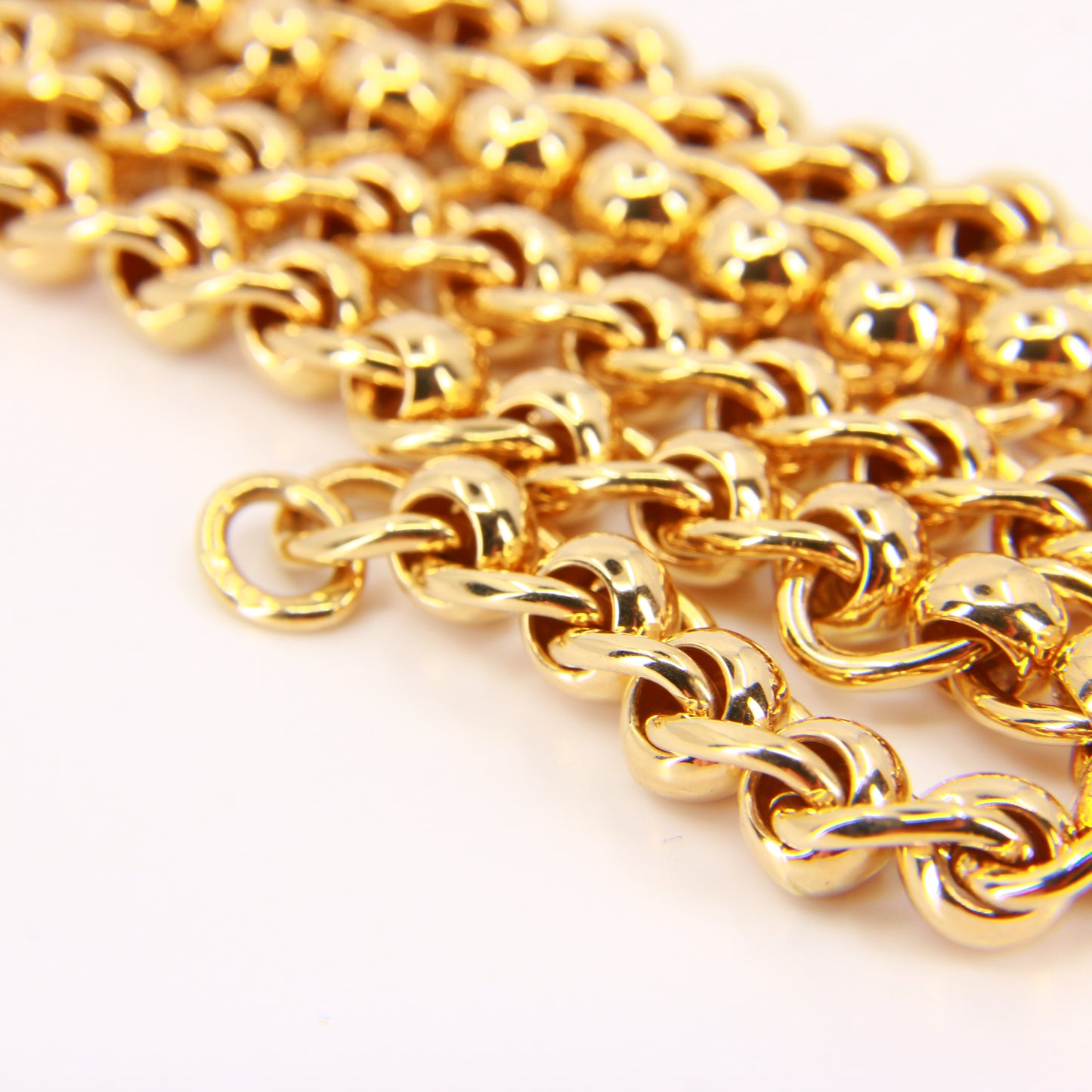 Vintage Heavy Gold Necklace Yellow Gold Chain Link Hallmarked Necklace