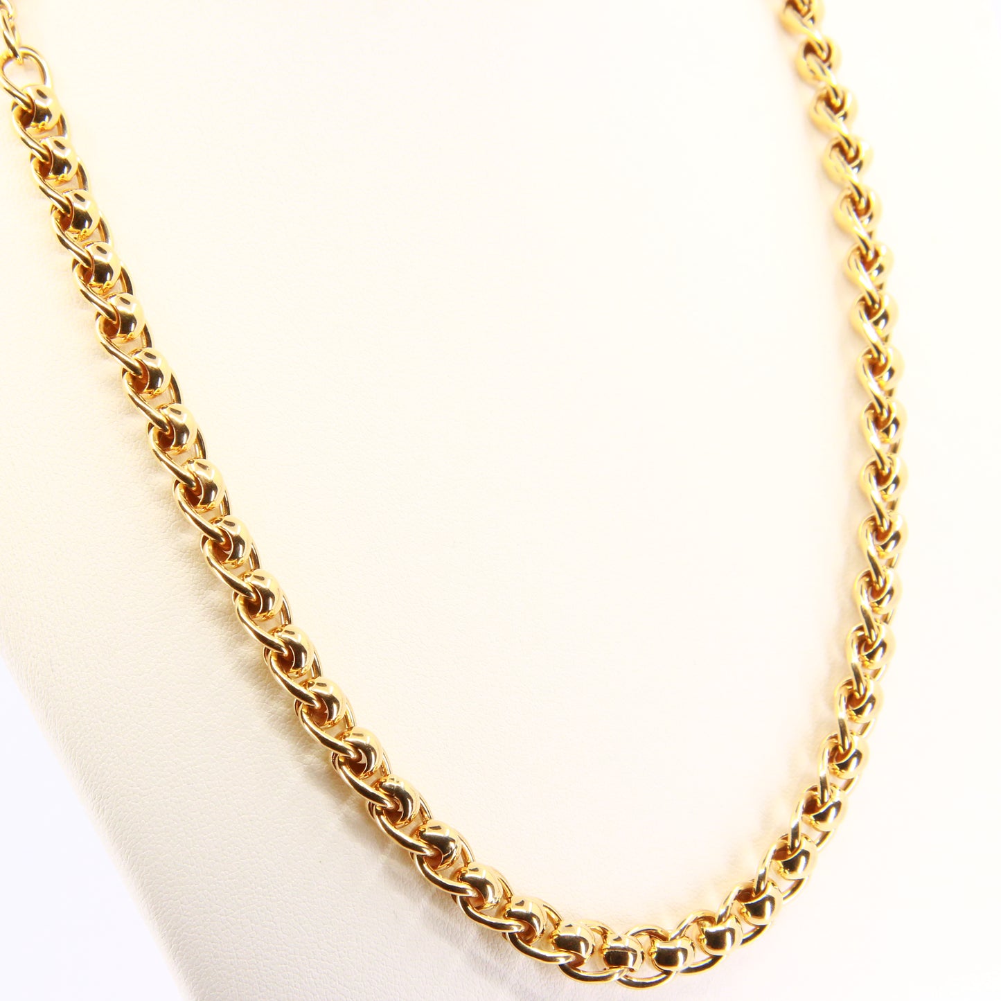 Vintage Heavy Gold Necklace Yellow Gold Chain Link Hallmarked Necklace