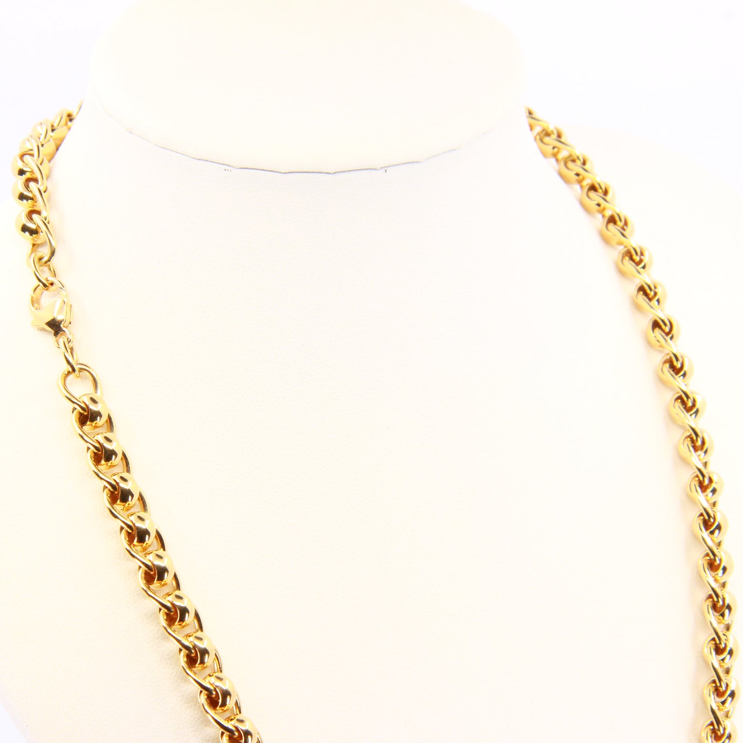 Vintage Heavy Gold Necklace Yellow Gold Chain Link Hallmarked Necklace