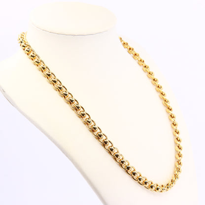 Vintage Heavy Gold Necklace Yellow Gold Chain Link Hallmarked Necklace