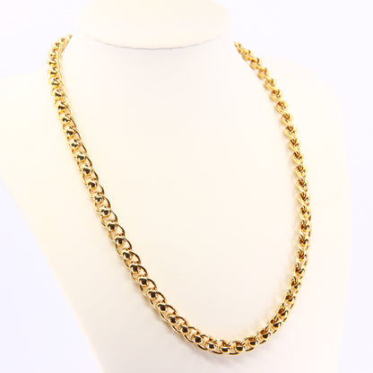 Vintage Heavy Gold Necklace Yellow Gold Chain Link Hallmarked Necklace