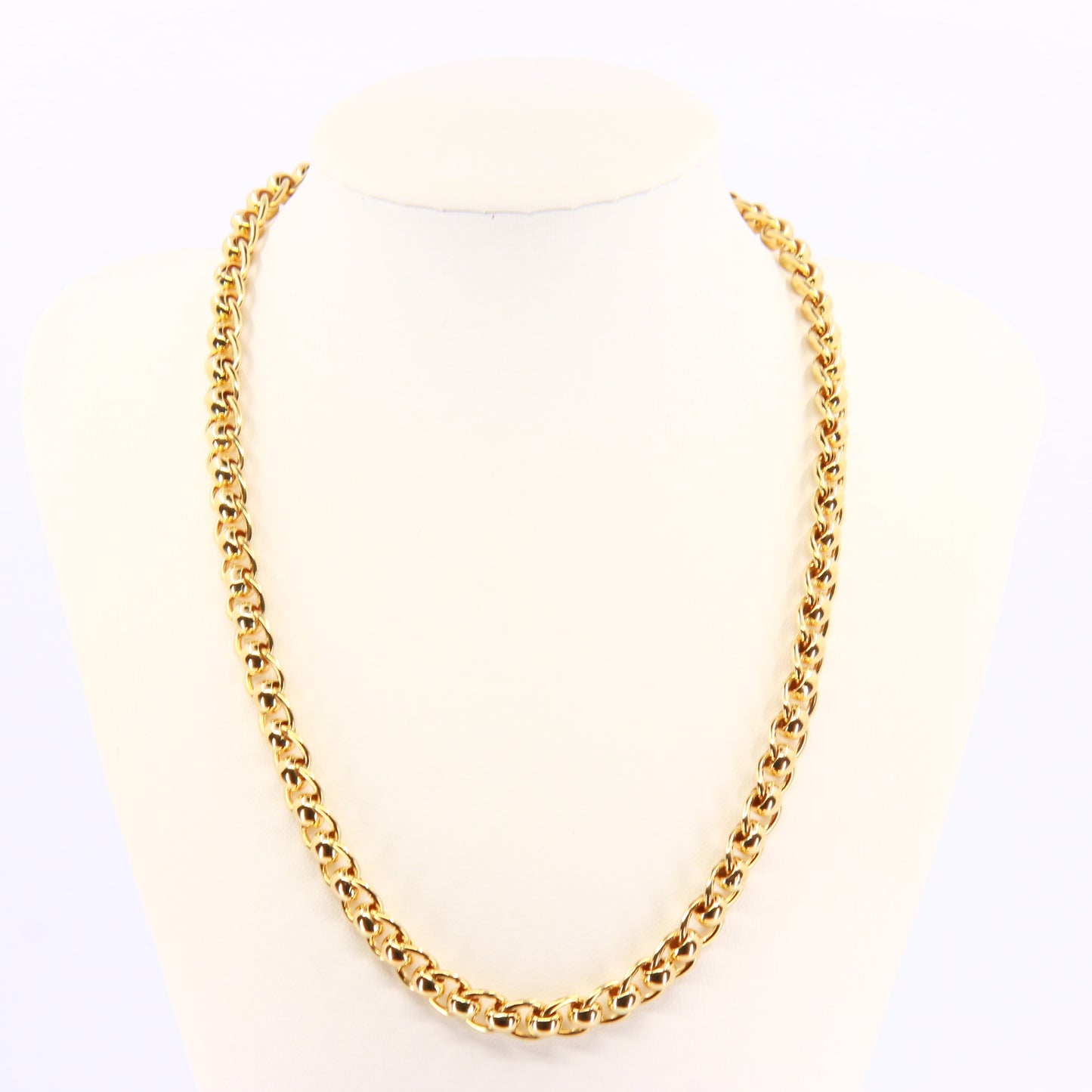 Vintage Heavy Gold Necklace Yellow Gold Chain Link Hallmarked Necklace