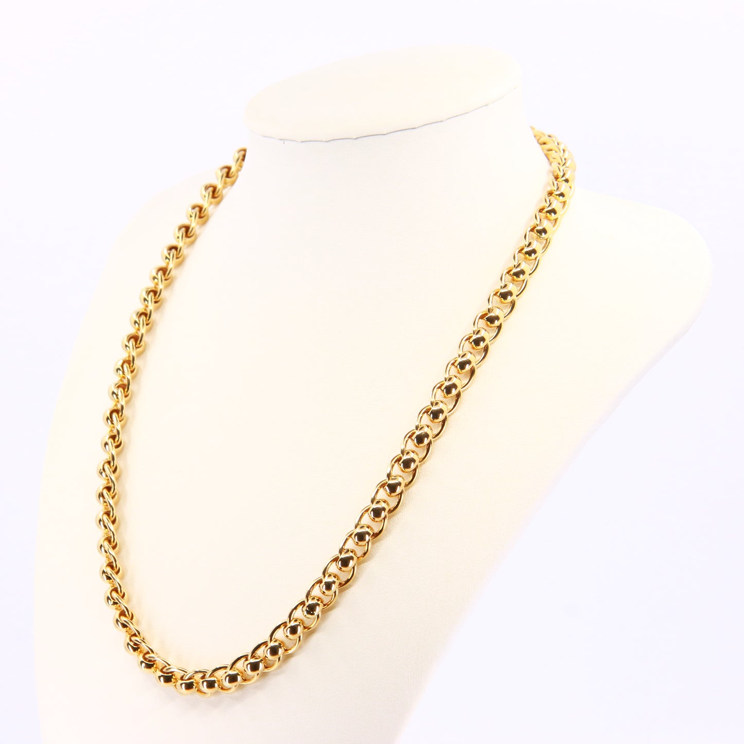 Vintage Heavy Gold Necklace Yellow Gold Chain Link Hallmarked Necklace