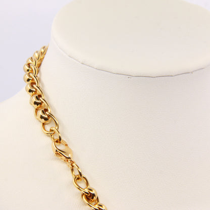 Vintage Heavy Gold Necklace Yellow Gold Chain Link Hallmarked Necklace