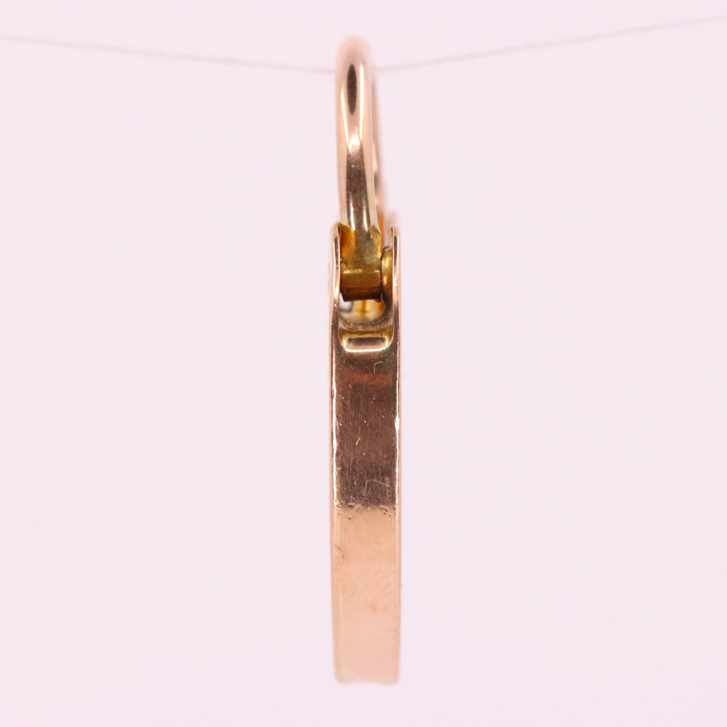 Vintage 9ct Rose Gold Floral Engraved Heart Padlock Charm Pendant Jewellery Gift