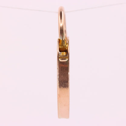 Vintage 9ct Rose Gold Floral Engraved Heart Padlock Charm Pendant Jewellery Gift