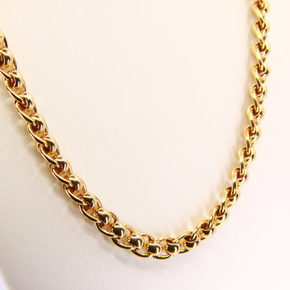 Vintage Heavy Gold Necklace Yellow Gold Chain Link Hallmarked Necklace