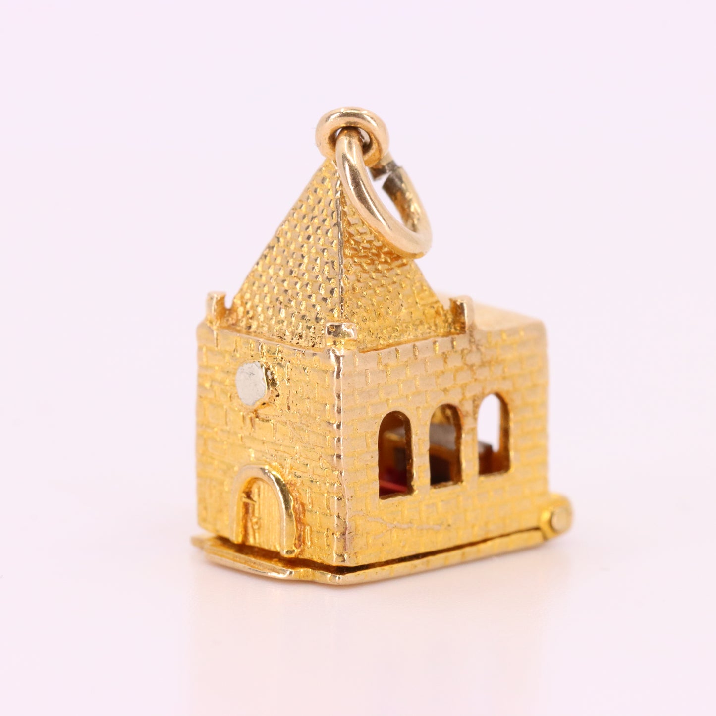 Vintage 9ct Hallmarked Gold Opening Church Pendant Wedding Vows Charm Gift