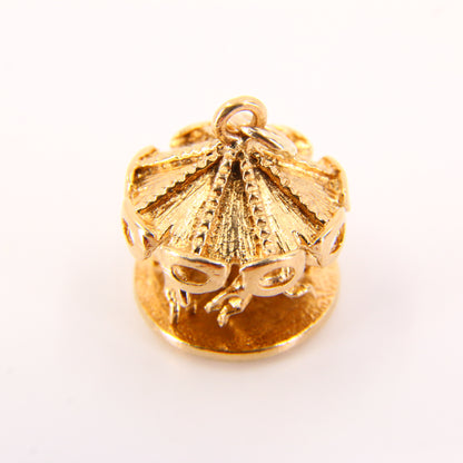 Vintage 9ct Gold Carousel Horse Charm – Spinning Hallmarked Pendant Gift
