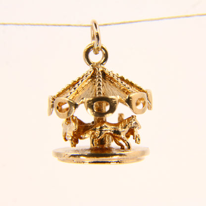 Vintage 9ct Gold Carousel Horse Charm – Spinning Hallmarked Pendant Gift