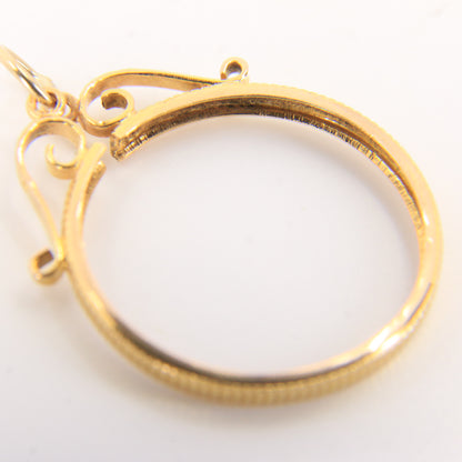 Vintage 9ct Gold Full Sovereign Holder Coin Frame Pendant Charm Gift