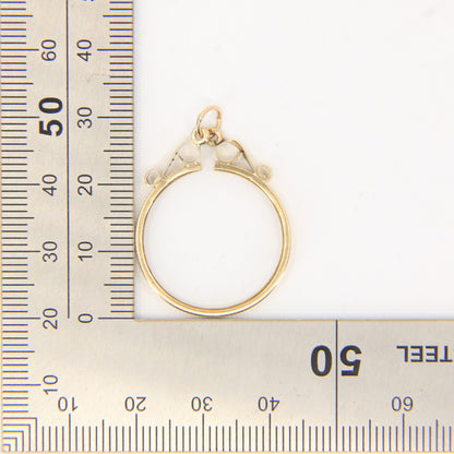 Vintage 9ct Gold Full Sovereign Holder Coin Frame Pendant Charm Gift