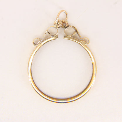 Vintage 9ct Gold Full Sovereign Holder Coin Frame Pendant Charm Gift