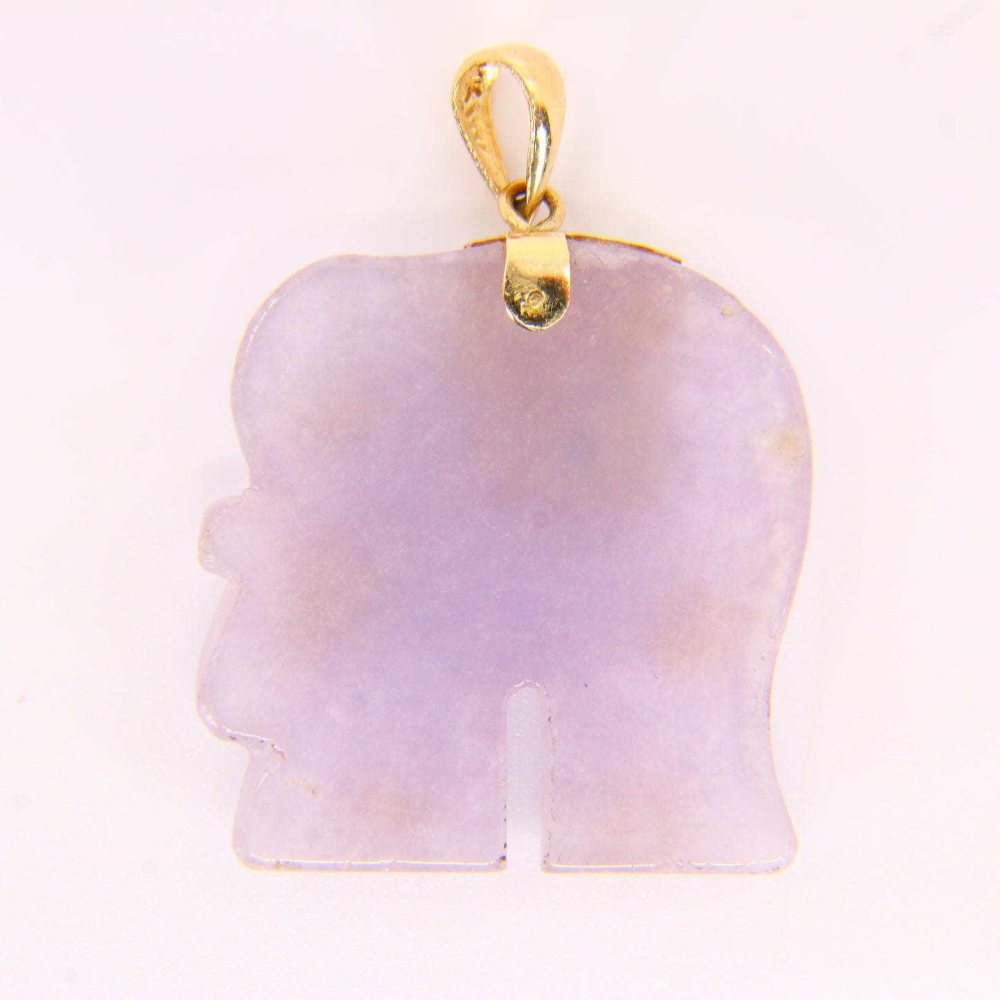 Vintage Quartz Elephant Pendant 14k Gold Mounted Purple Elephant Trunk Up Hand Picked Fine Jewellery Gift Pendant Yellow Gold