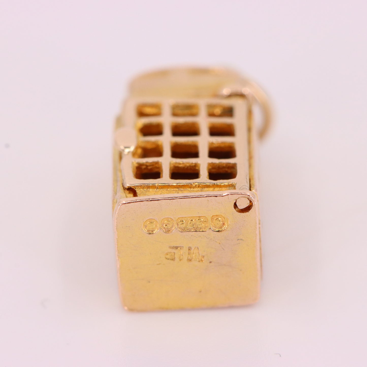 Vintage 9ct Hallmarked Gold Opening Telephone Box Charm British Travel Pendant