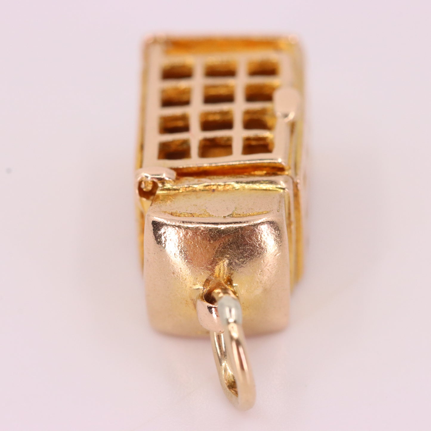 Vintage 9ct Hallmarked Gold Opening Telephone Box Charm British Travel Pendant