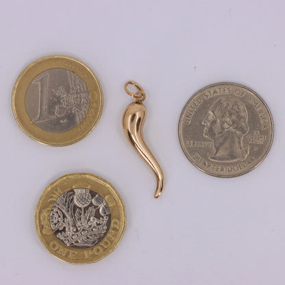 Vintage 9ct Hallmarked Gold Horn Of Plenty Pendant Lucky Talisman Charm