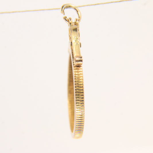 Vintage 9ct Gold Full Sovereign Holder Coin Frame Pendant Charm Gift