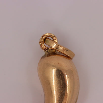 Vintage 9ct Hallmarked Gold Horn Of Plenty Pendant Lucky Talisman Charm