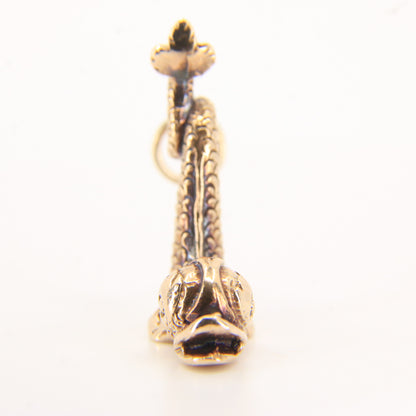 Vintage 9ct Hallmarked Gold Sea Serpent Dolphin Fish Charm Pendant Gift
