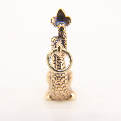 Vintage 9ct Hallmarked Gold Sea Serpent Dolphin Fish Charm Pendant Gift