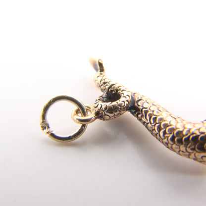 Vintage 9ct Hallmarked Gold Sea Serpent Dolphin Fish Charm Pendant Gift
