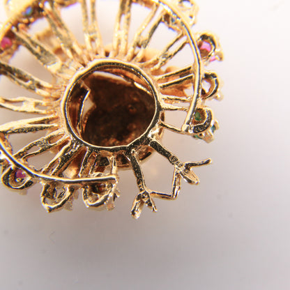 Vintage 9ct Hallmarked Gold Peacock Pendant Charm Gem Set Animal Themed Gift