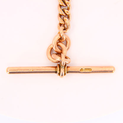 Antique 9ct Rose Gold Albert 3.15 inch T Bar Chain British Hallmarked Pendant Necklace Extender Craft Supplies